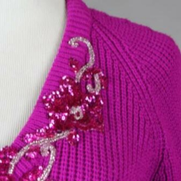 Vtg 80s Hunter's Glen Electro Glam Sequin Sweater - Picture 4 of 6